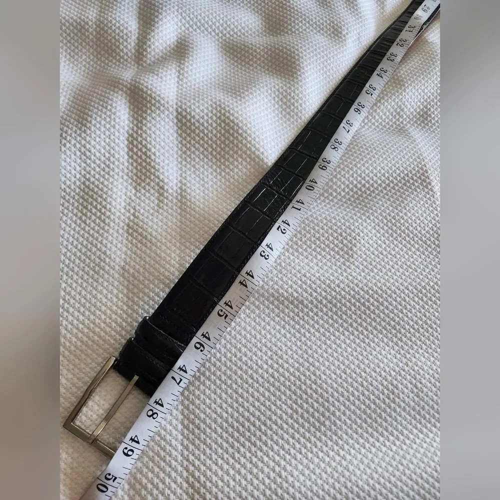 Martin Dingman Black Crocodile-Pattern Belt